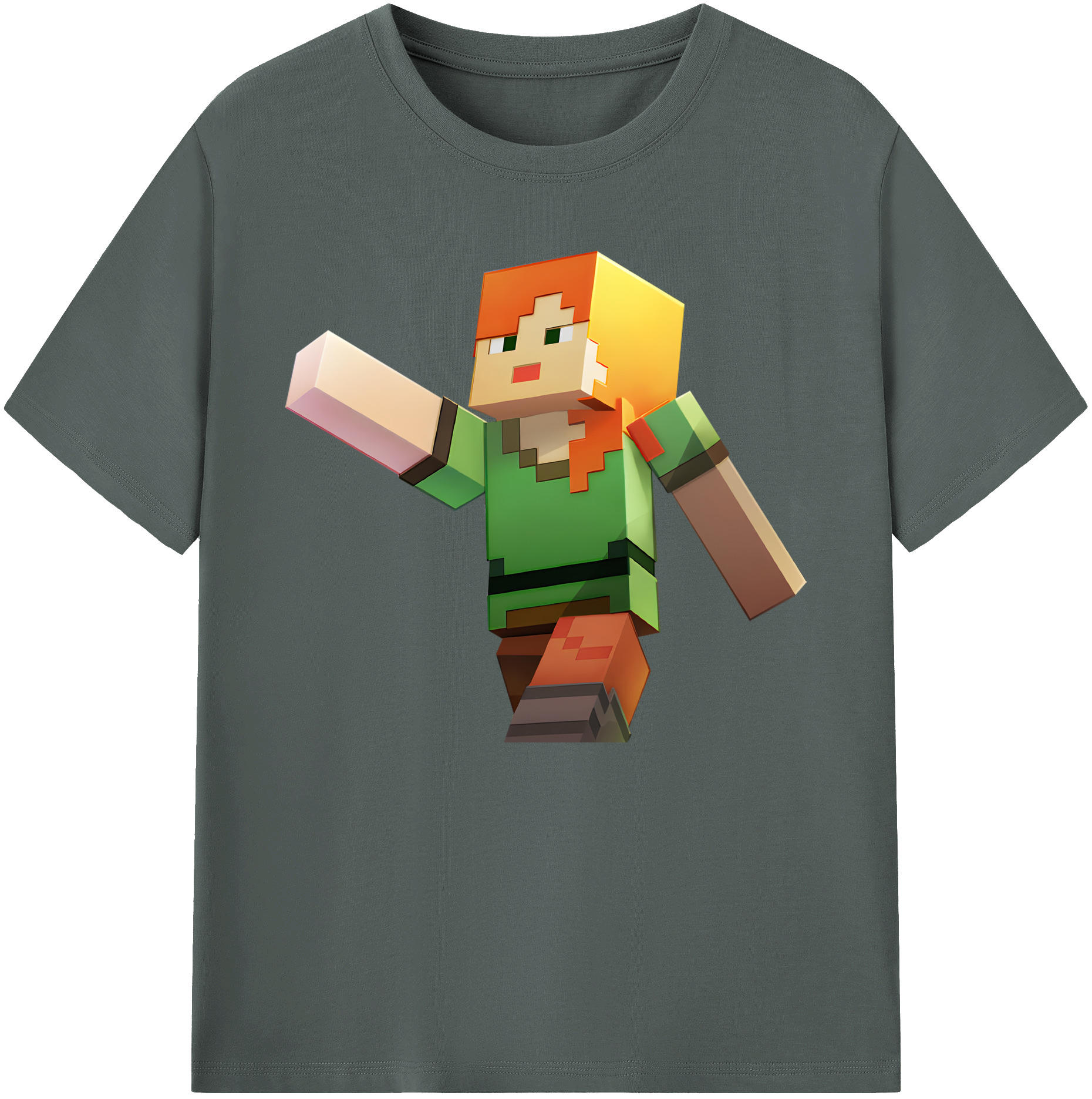 （画像用） マインクラフト ブロックの世界 Minecraft MC Block world 綿100％ メンズ半袖Tシャツ｜肌触りやわらか＆通気性